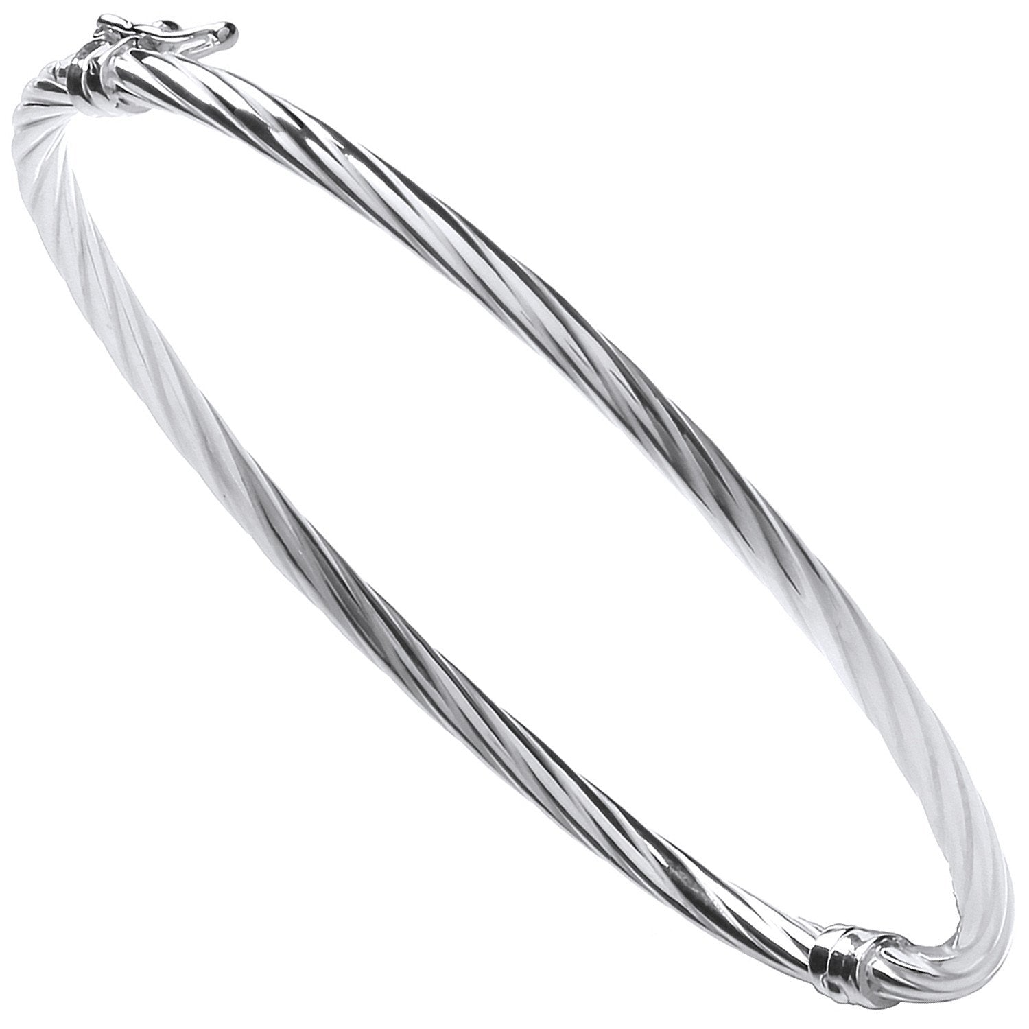 Silver Twisted Hollow Hinged Bangle - Luxury Watch - Certified Authentic - Swiss Made – Luxury Watch by Imperial Time